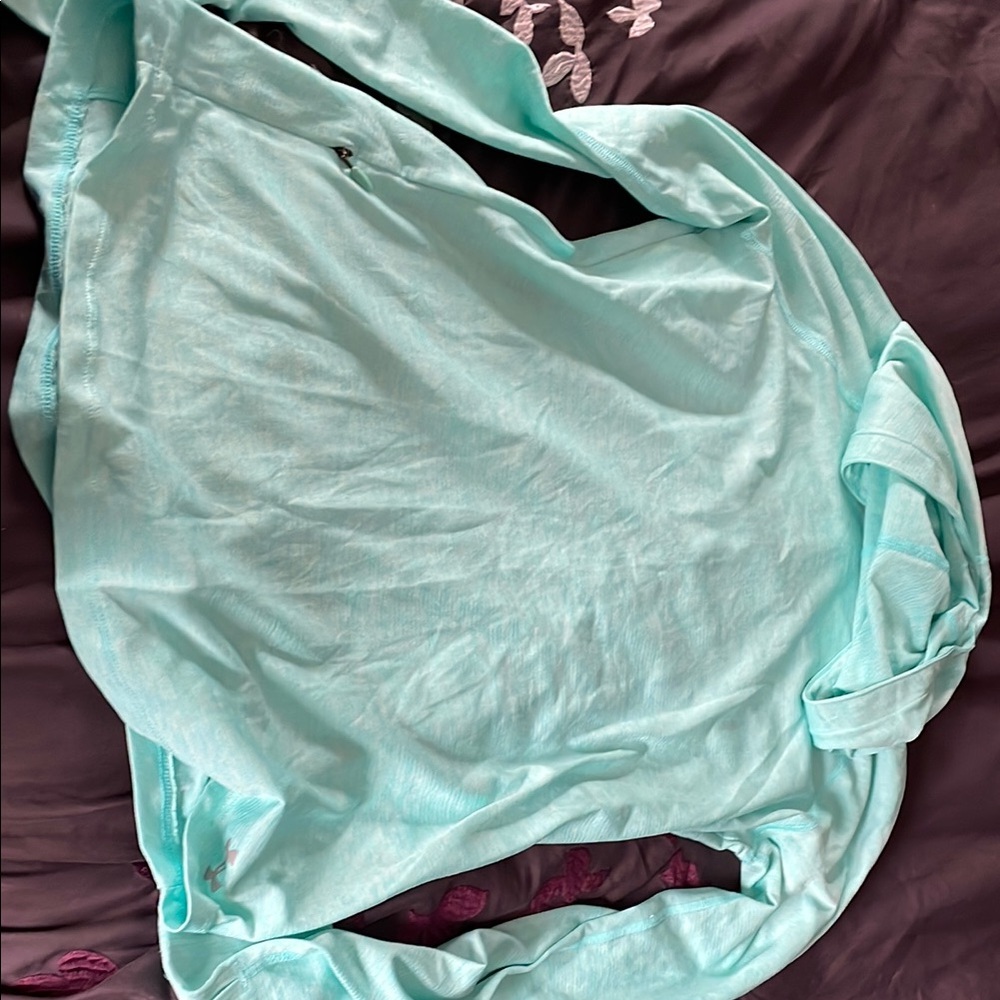 Mint Green Hooded Long Sleeve Under Armour Top